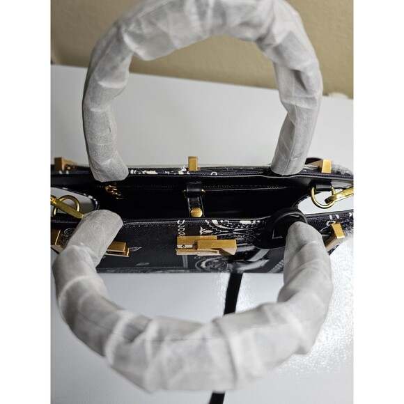 NDG Jeanne 300MM Black Bandana Top Handle Bag Women Pocketbook - Picture 13 of 14